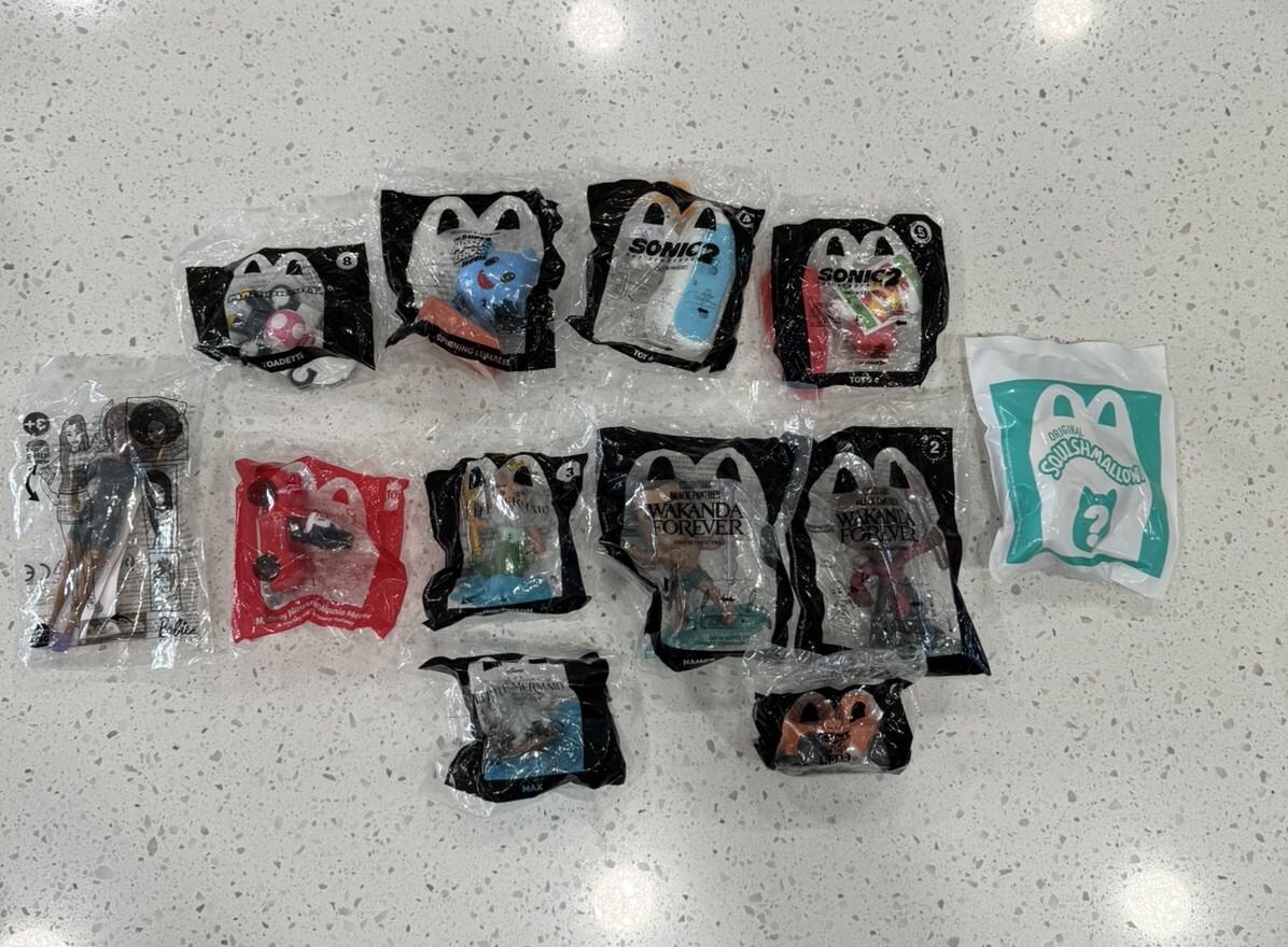 McDonalds Lot Of 12, Happy Meal Factory Sealed Toys- Disney, Cars, Sonic, Etc.