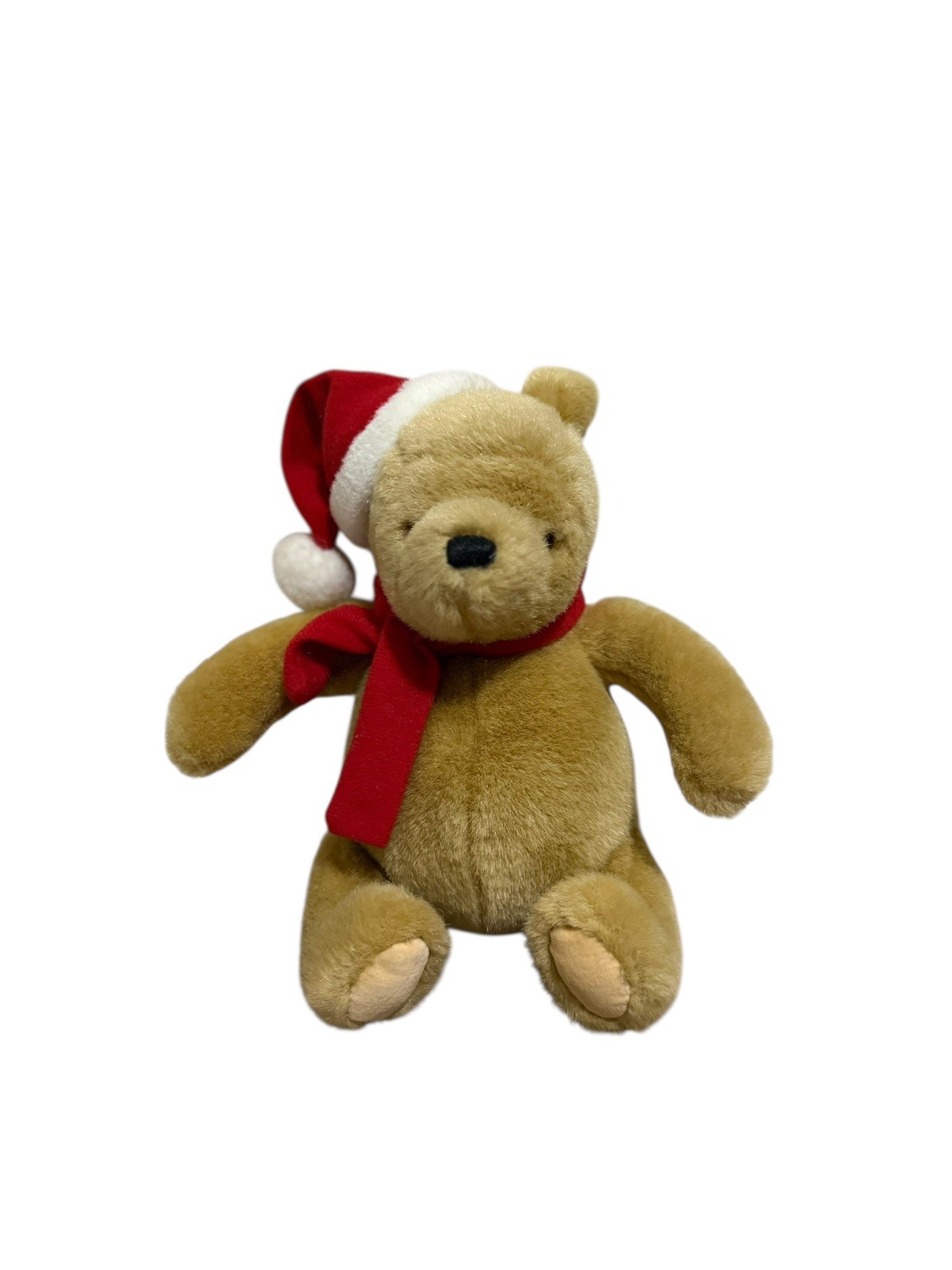 Gund Classic Winnie the Pooh Bear Christmas Holiday Red Santa Plush 9in Soft Euc