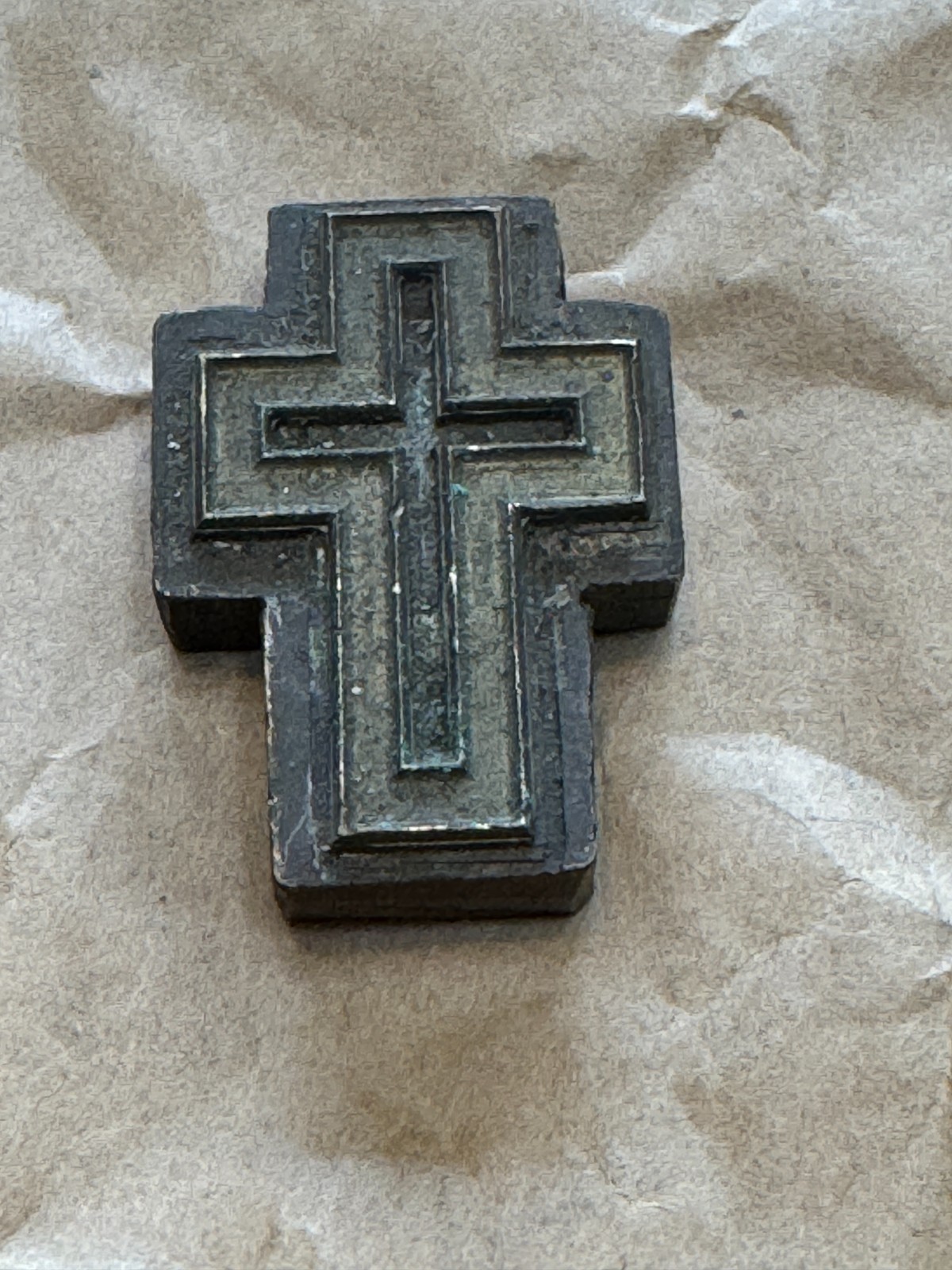 MASONIC FREEMASON SHRINER PRINTING PRESS CROSS METAL BLOCK