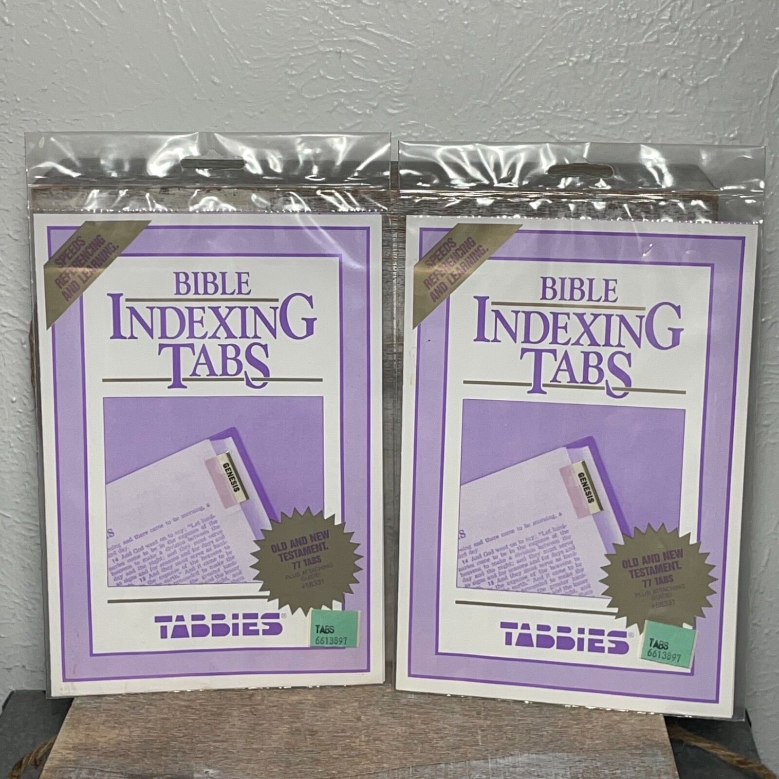 2 Tabbies Bible Indexing Tabs Old & New Testament 77 Tabs Plus Attaching Guide
