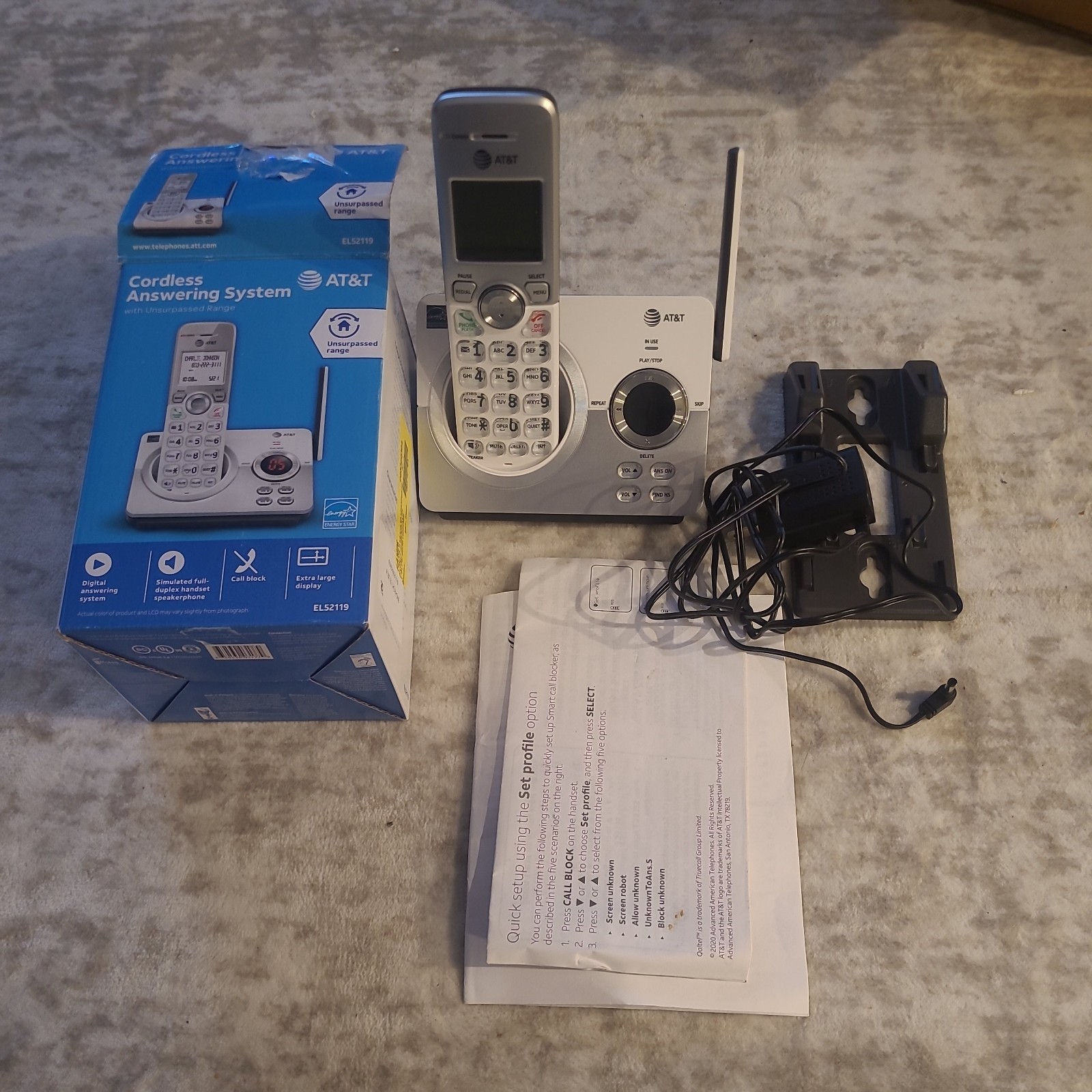AT&T Cordless Phone  & Digital Answering System, # EL52119 NEW!