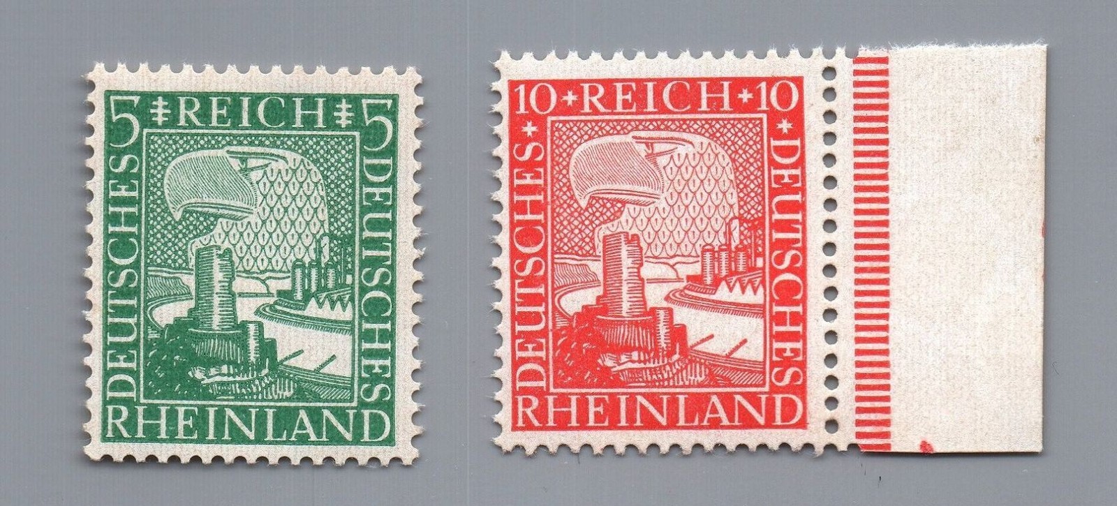 German Reich Michel Nos. 372 + 373, mint never hinged