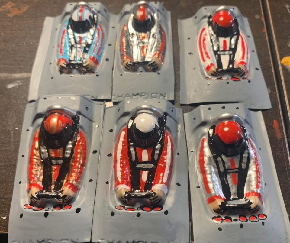 6-1/24 Custom Painted Champion Slot Car Interiors 
