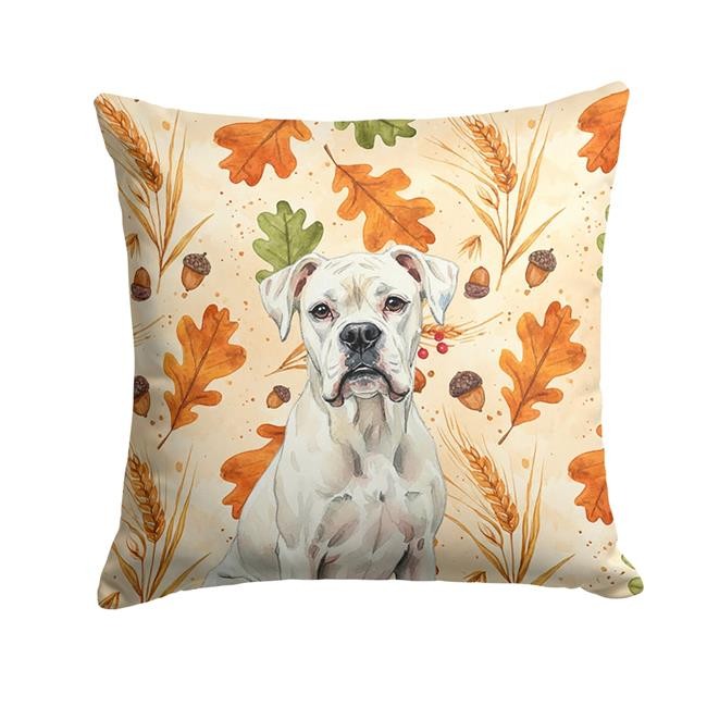 Carolines Treasures WDK7737PW1414 14 x 14 in. White Boxer Heirloom Fall Throw...