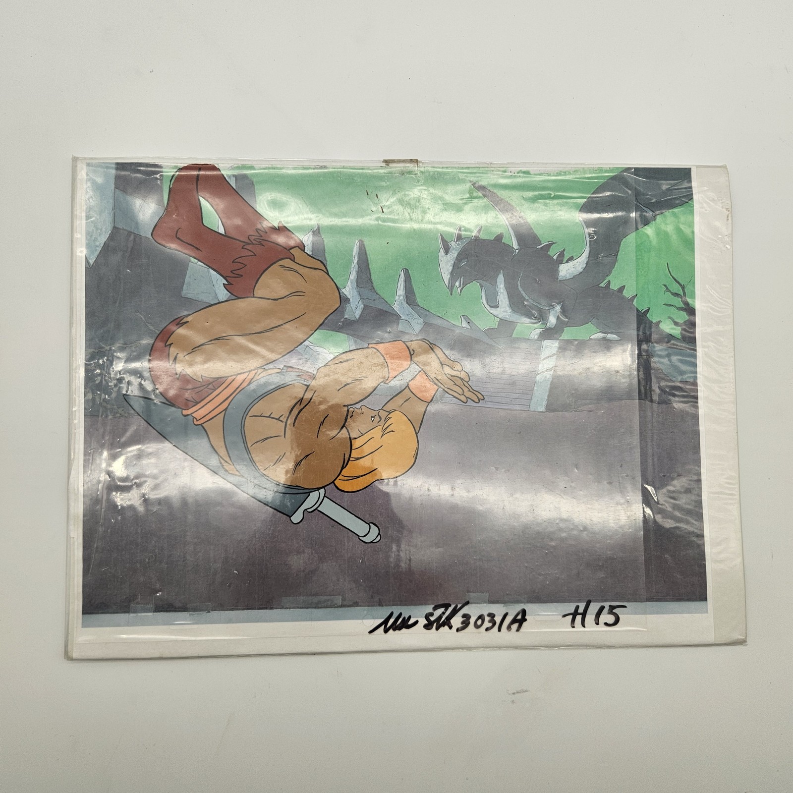 Vintage He-Man Masters of the Universe Animation Cel Production Art COA 1980s TV