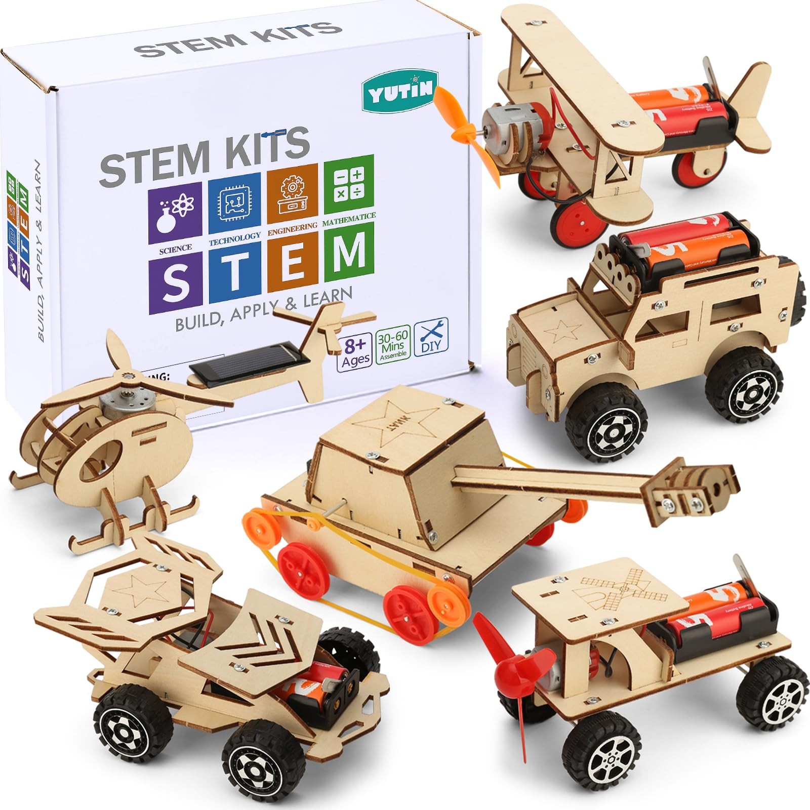 STEM Kits for Kids Age 810 1012, 6 Set Wood Building Projects Crafts Science ...