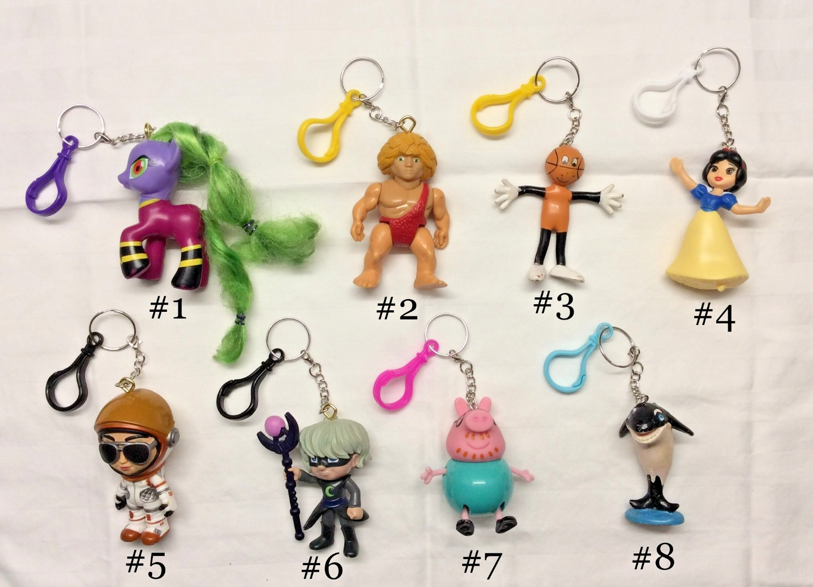 Novelty Backpack Clip-Ons MLP PJ Masks Peppa Pig Fortnite Moonwalker YOUR CHOICE