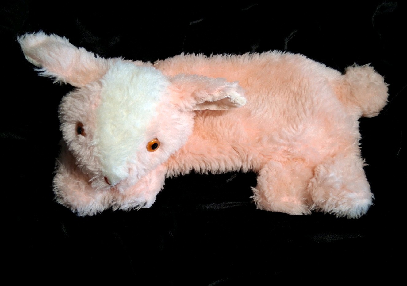 Vintage Pink Rabbit Velvet Ears Crib Pillow Cover Nursery Decor Bunny Old