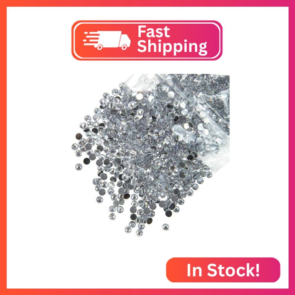 qiipii 620PCS 6mm Crystal White Resin Rhinestones for Crafting SS30 Silver Clear