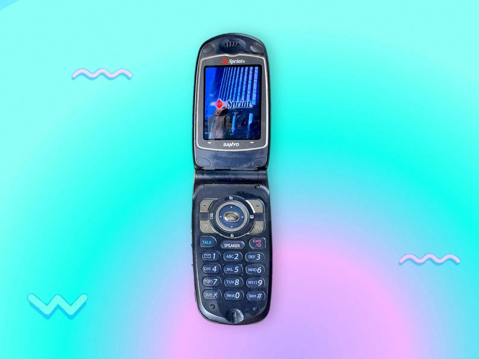 Vintage Blue Sanyo Camera Flip Cell Phone. Rare.Works.