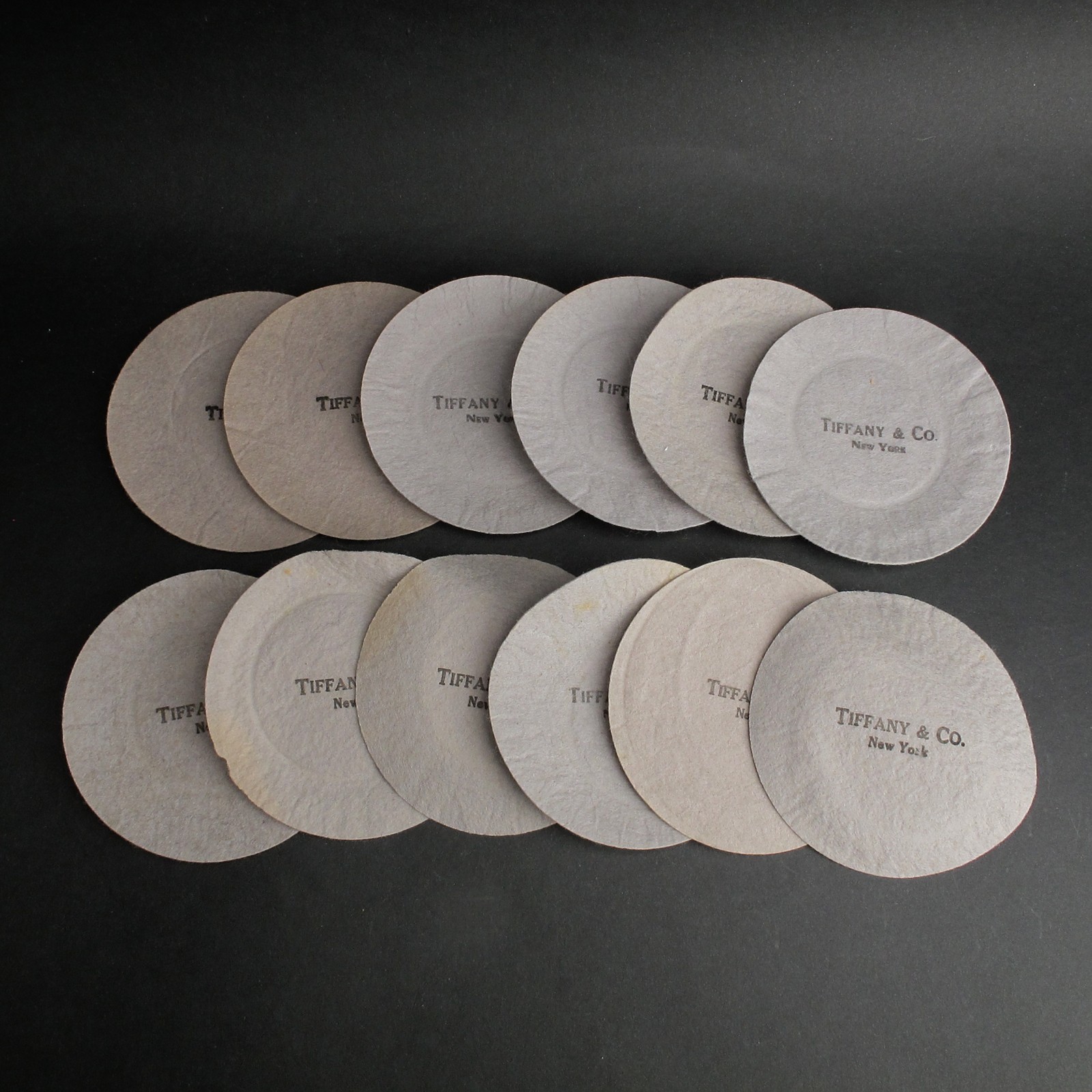 Tiffany & Co Felt 4 7/8" Set of 12 Small Bread Plate Protectors Vintage