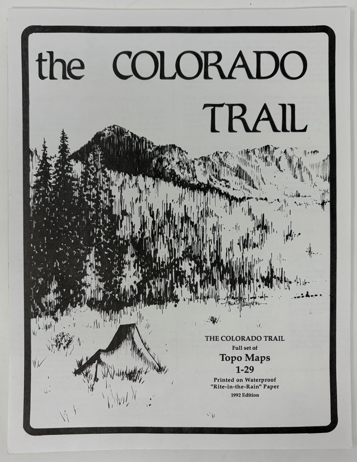 The Colorado Trail Full Set Of Topo Maps 1 - 29 REI 1992 Edition