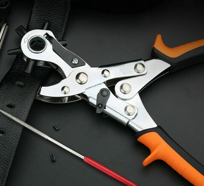 1X 6 Sized Holes Punch Belt Heavy Duty Leather Hand Pliers belt Tool Set Durable