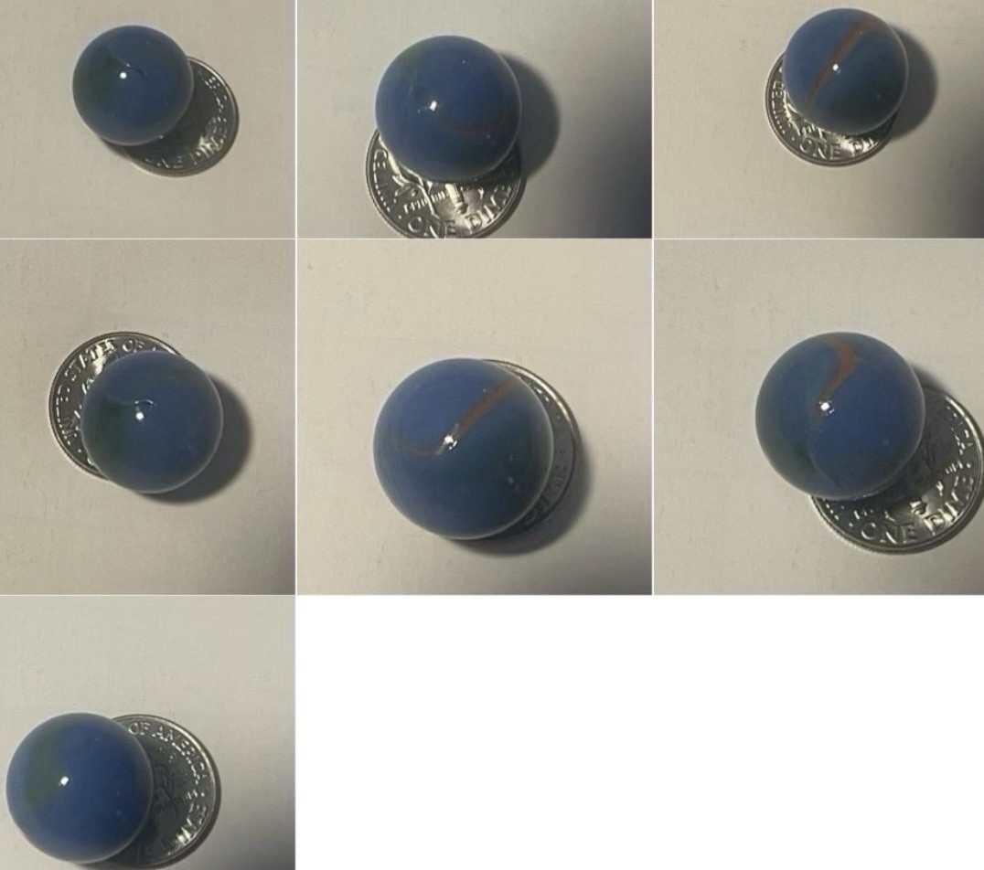 Vintage Peltier Rainbo NLR Blue Panther National Onyx 5/8” Glass Marble