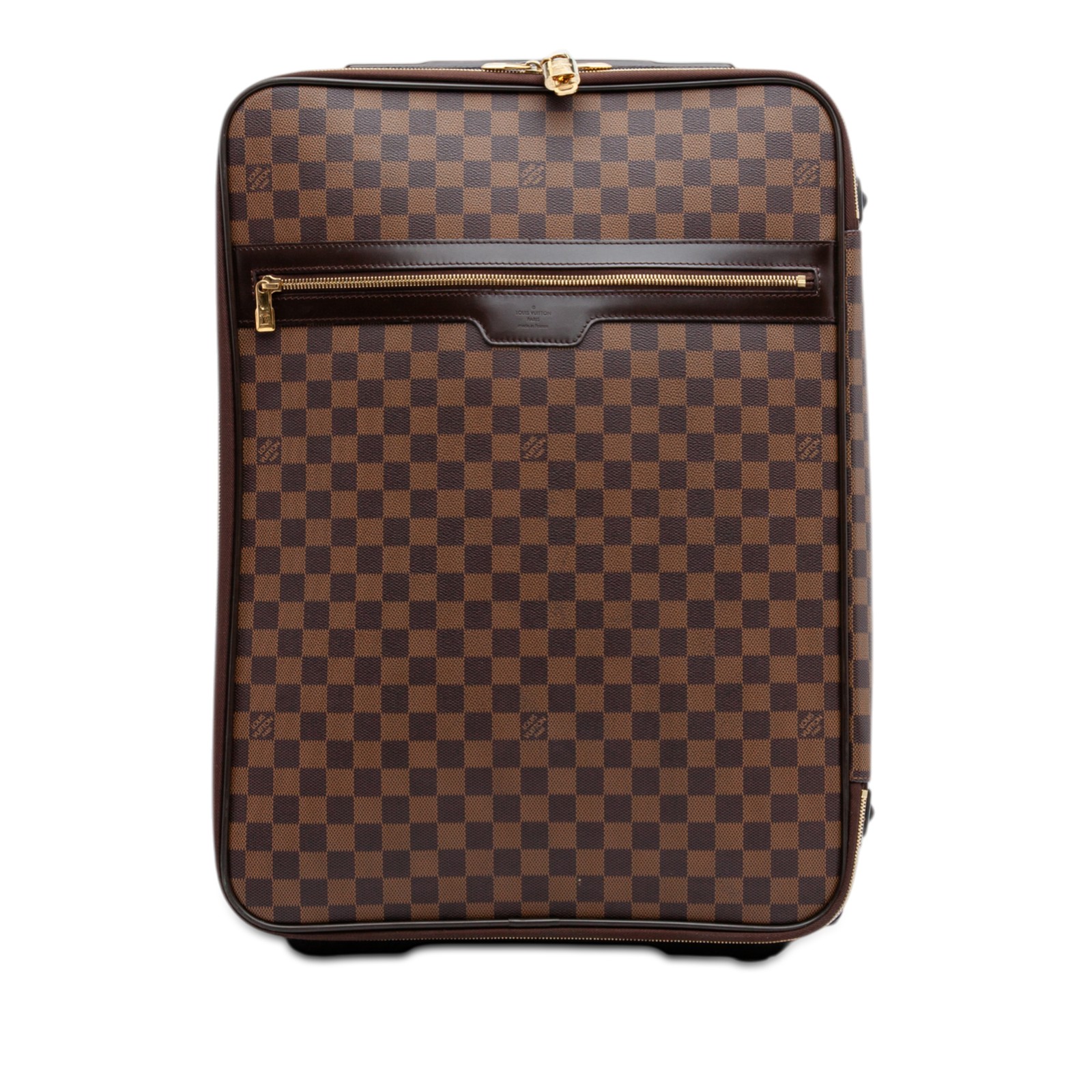 Authenticated Louis Vuitton Damier Ebene Pegase 50 Brown Canvas Fabric