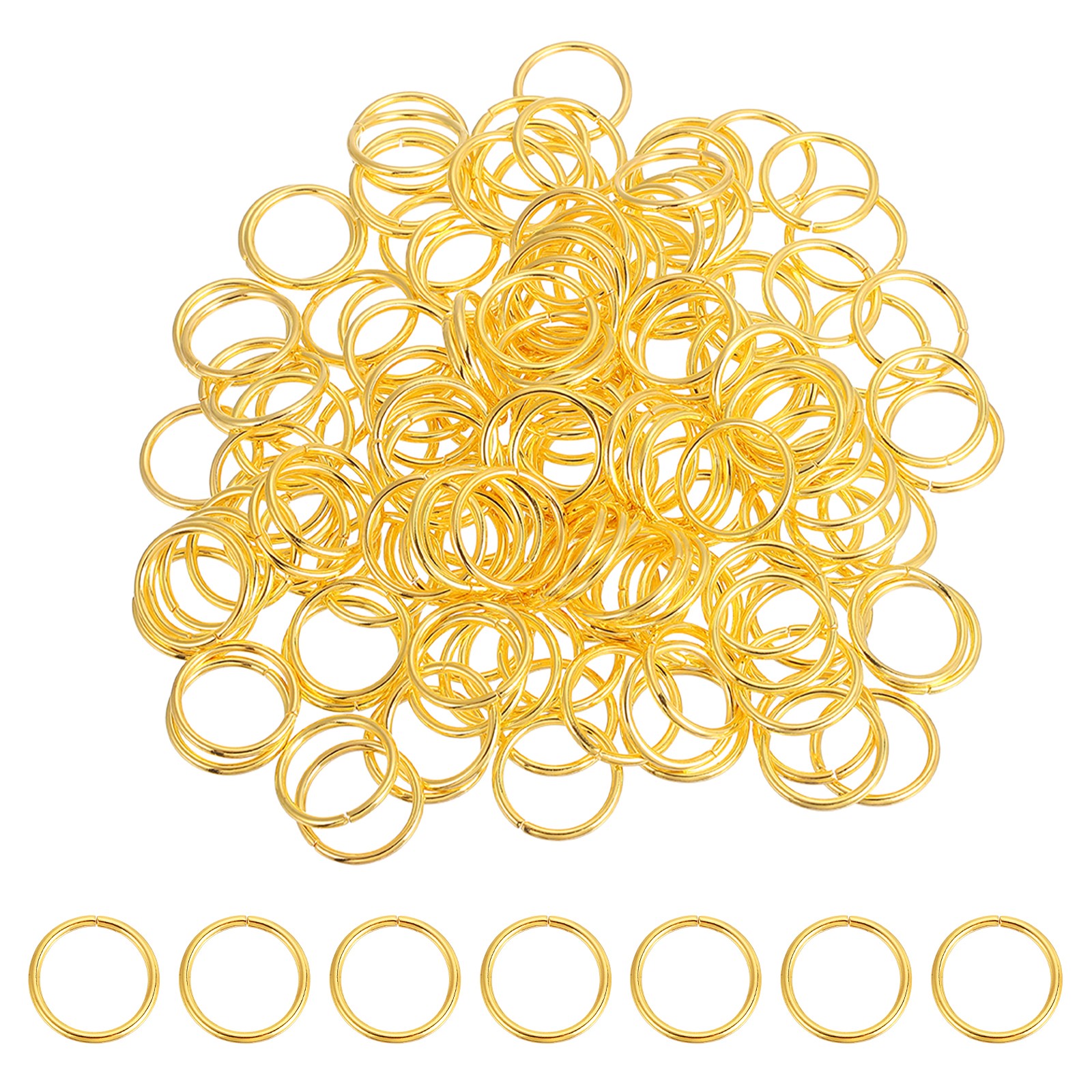 200 Pcs Open Jump Rings, 20mm Split Metal Ring 2mm Thick Connect, Gold