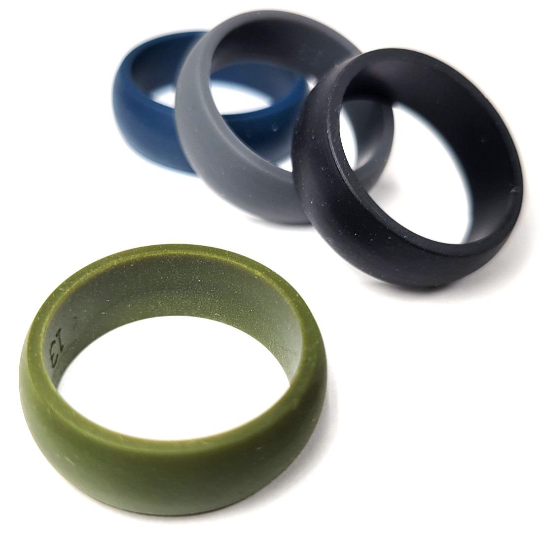 Men's Silicone Ring Size 13 ThunderFit Men's Temporary Wedding Band - 4 PC