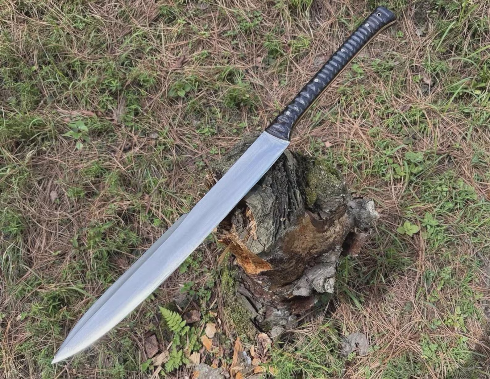 Handmade Carbon Steel Machete Survival Bushcraft Camping Hunting Knife w/ sheath