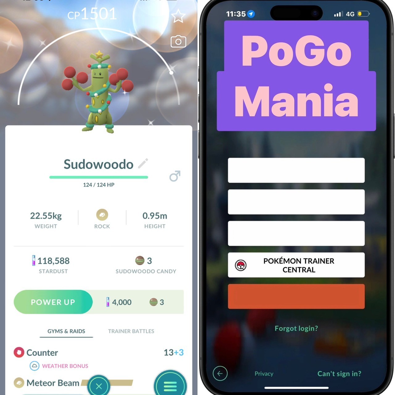 Shiny Sudowoodo wearing holiday attire✨mini PTC 20k✨(read description)