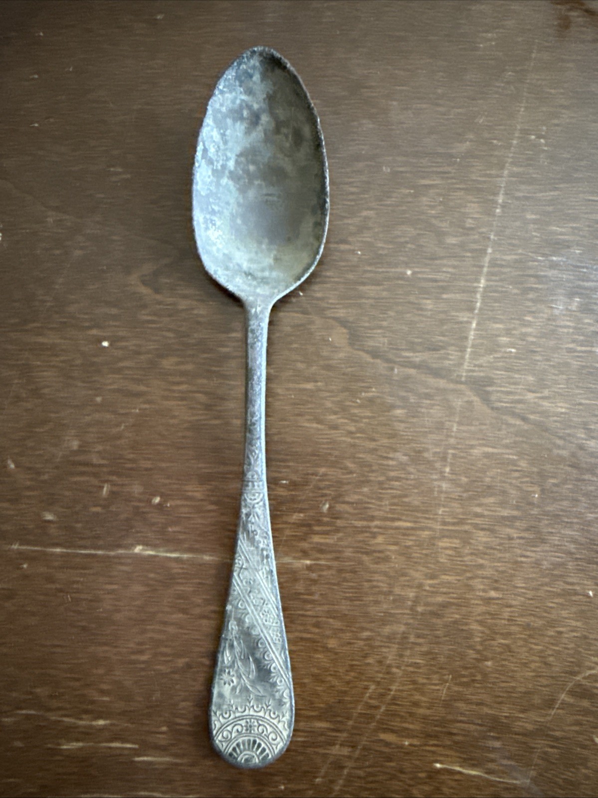 SMALL EARLY PRESSED TIN METAL SPOON PRIMITIVE KITCHEN RUSTIC FARM
