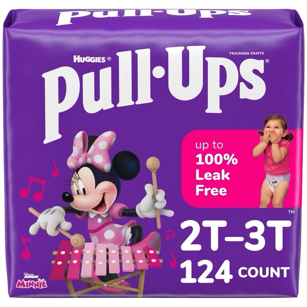 Huggies Pull-Ups Training Pants Girls 2T-3T Minnie Mouse Disney Junior 124 Count