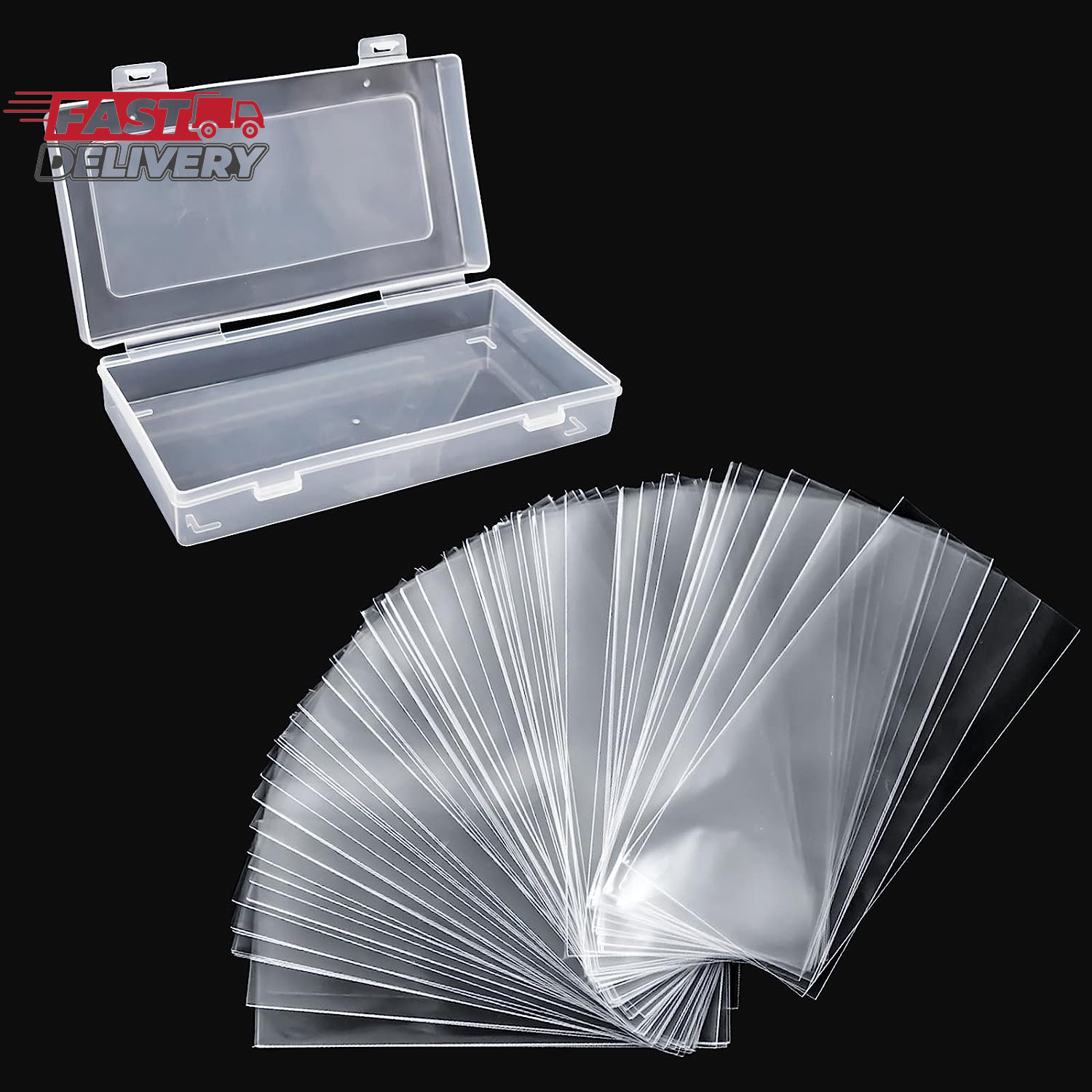 100 Pack Paper Money Holders with Plastic Storage Case, Clear Thicken Paper Mone