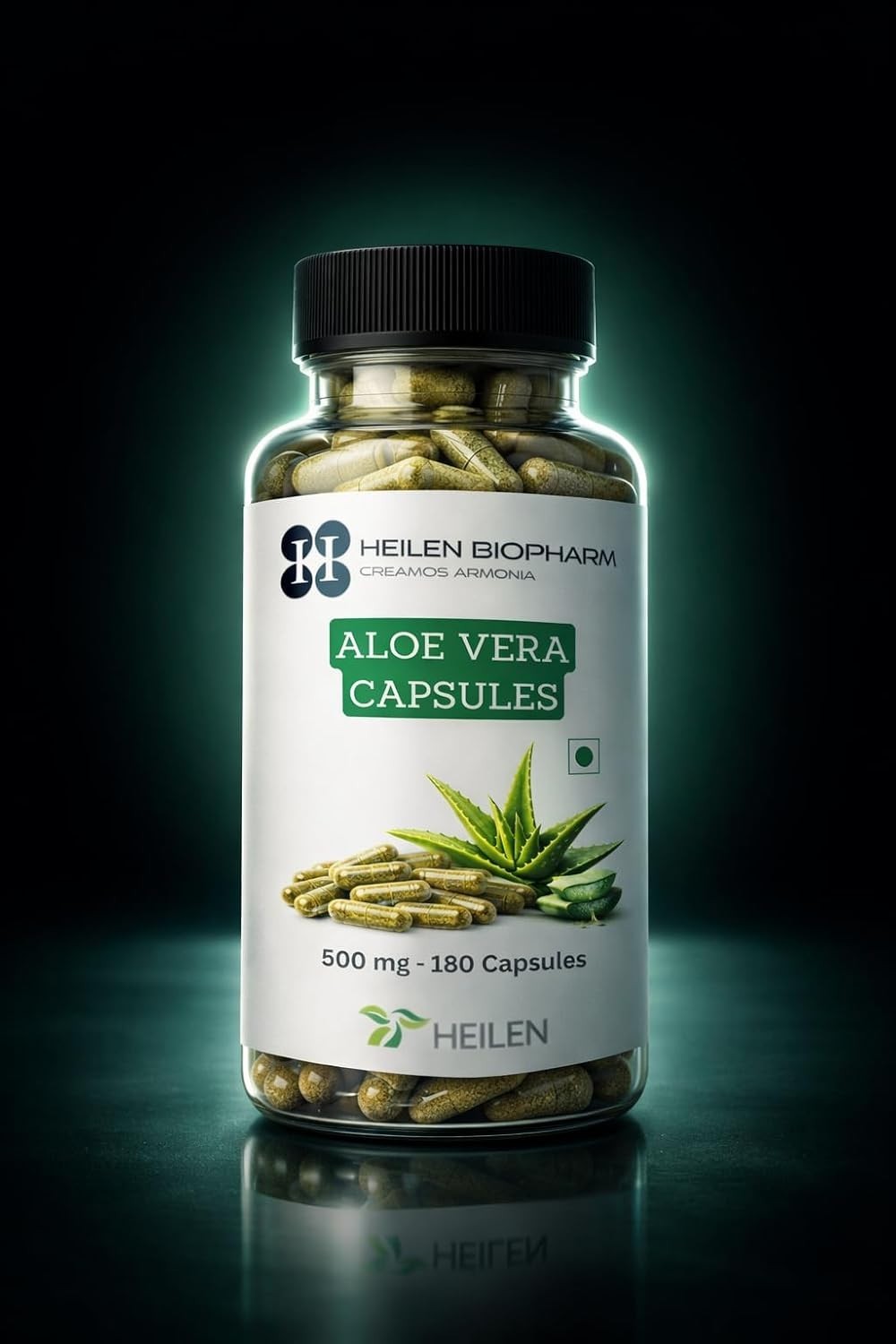 Heilen Biopharm Aloe Vera Capsules 500mg (180 Veg Capsules)
