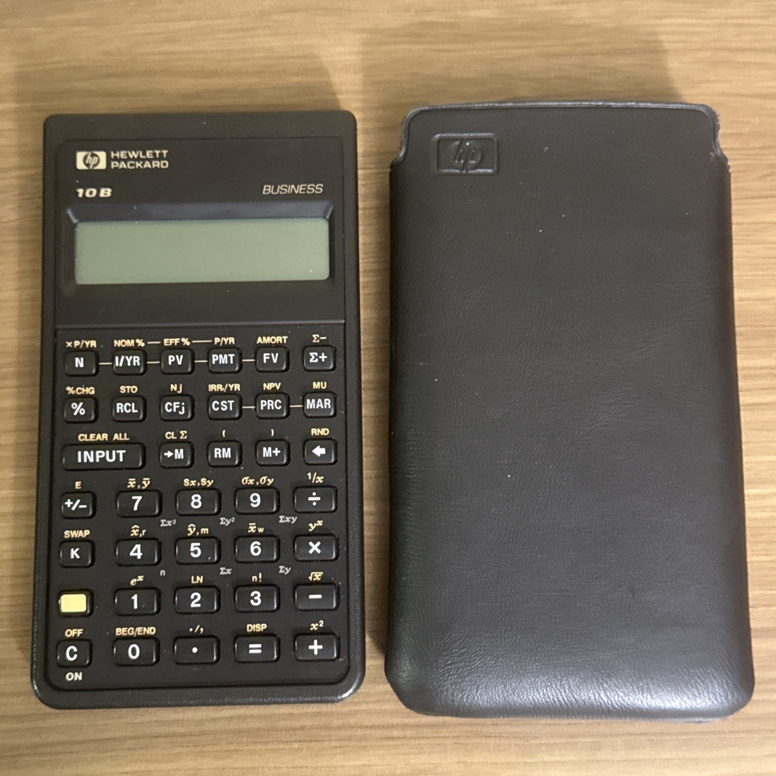 Vintage Hewlett Packard 10B Business Calculator with Sleeve Case. 