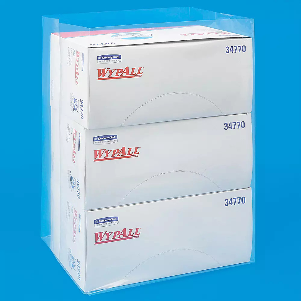 Pack of 250 12 x 10 x 24" 3 Mil Gusseted Poly Bags