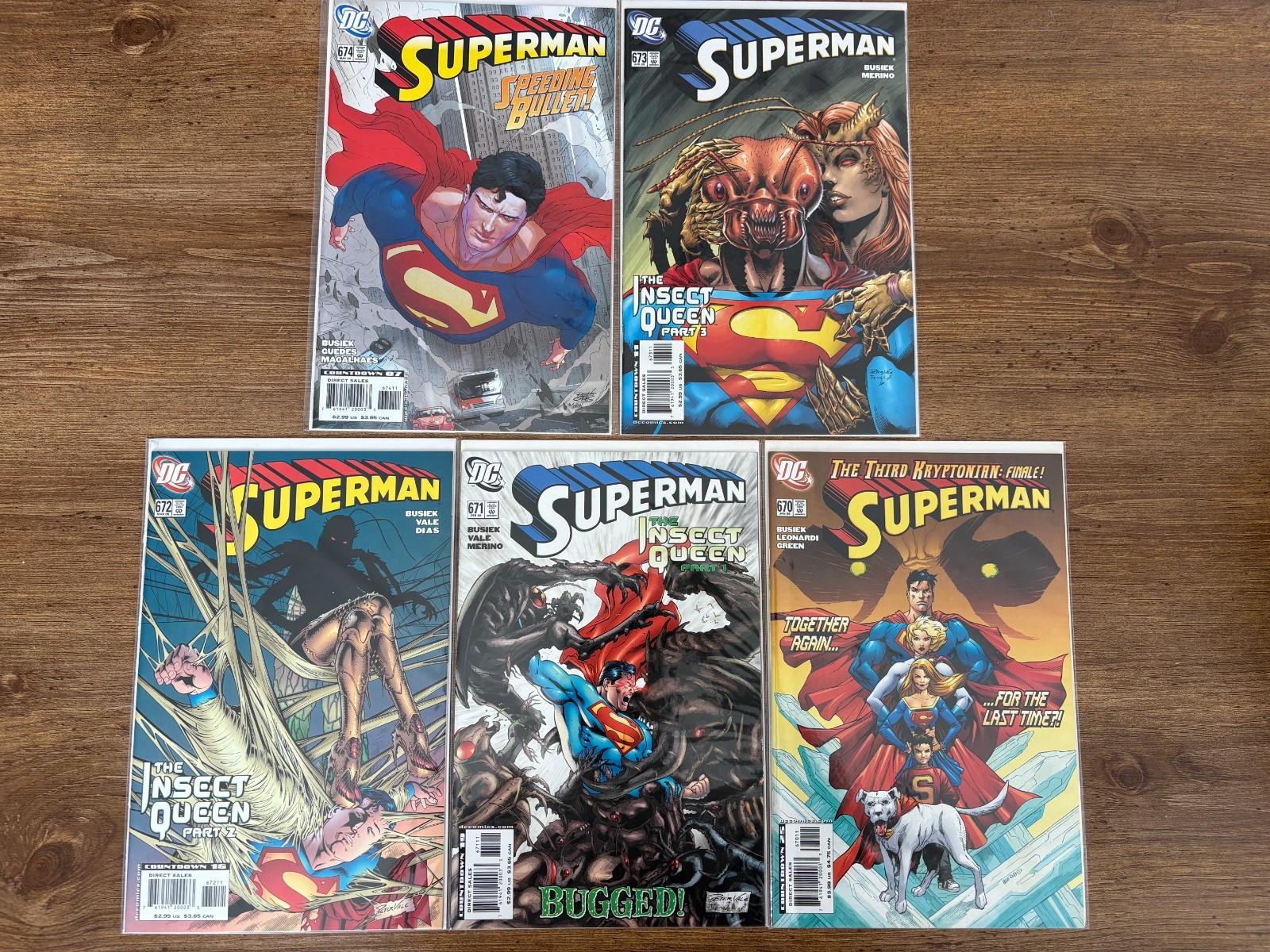 Lot Of 5 Superman DC Comic Books # 670 671 672 673 674 NM 1st Prints 6 J440