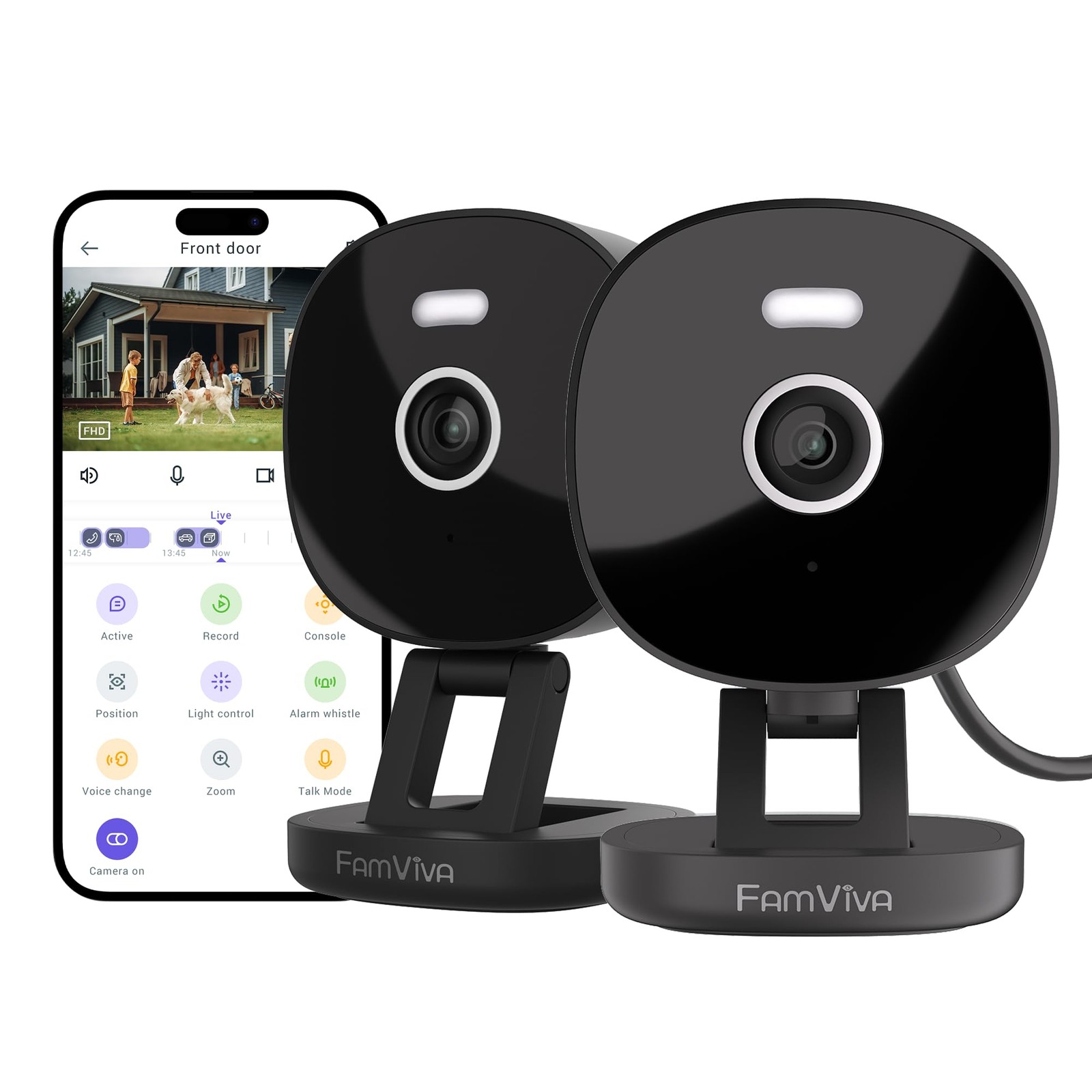 2K Security Camera Wired Outdoor Indoor IP65 Waterproof Night Vision 2Pack