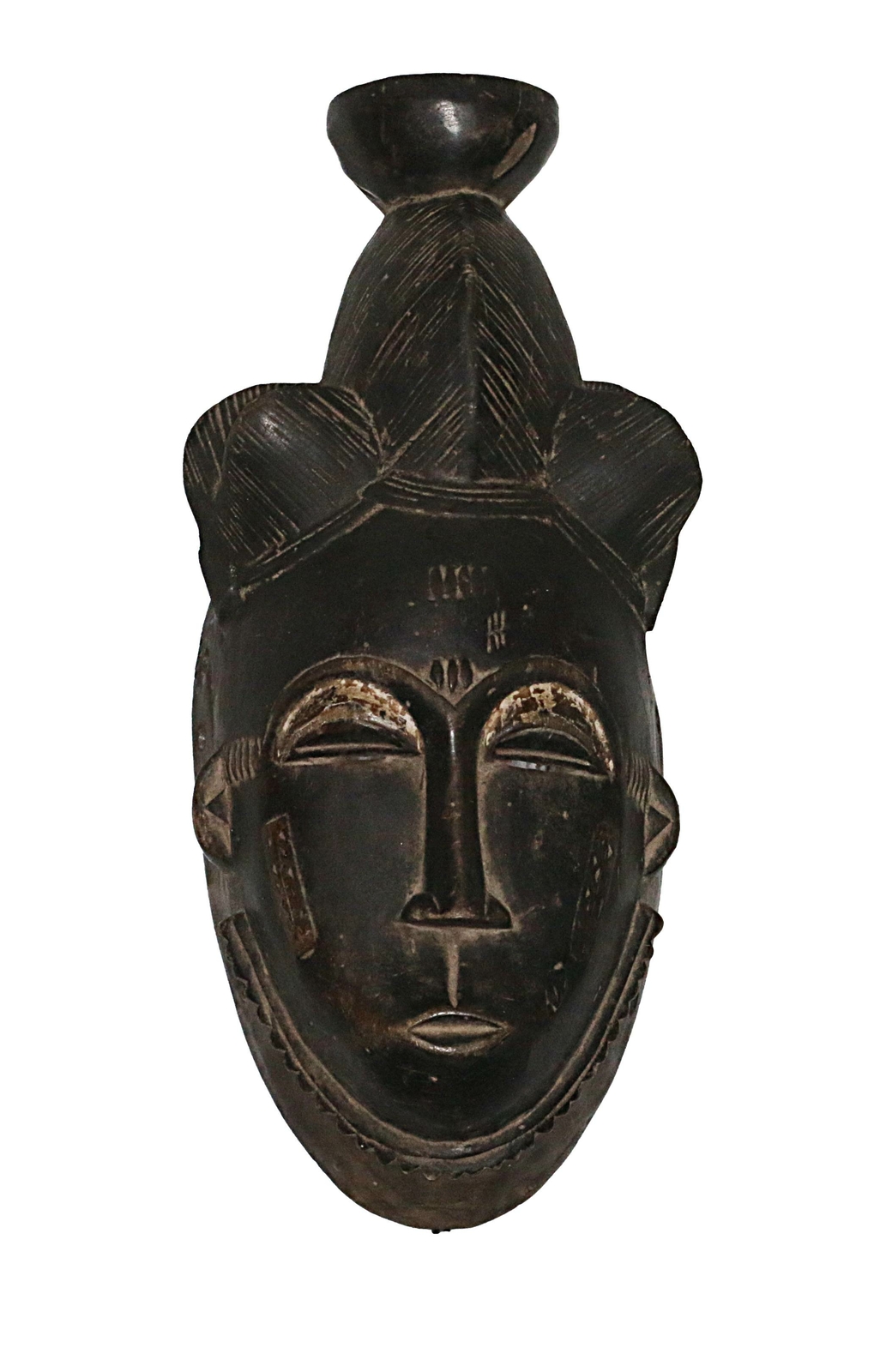 Vintage Wooden African Mask Ornamental African Art Tribal Baule