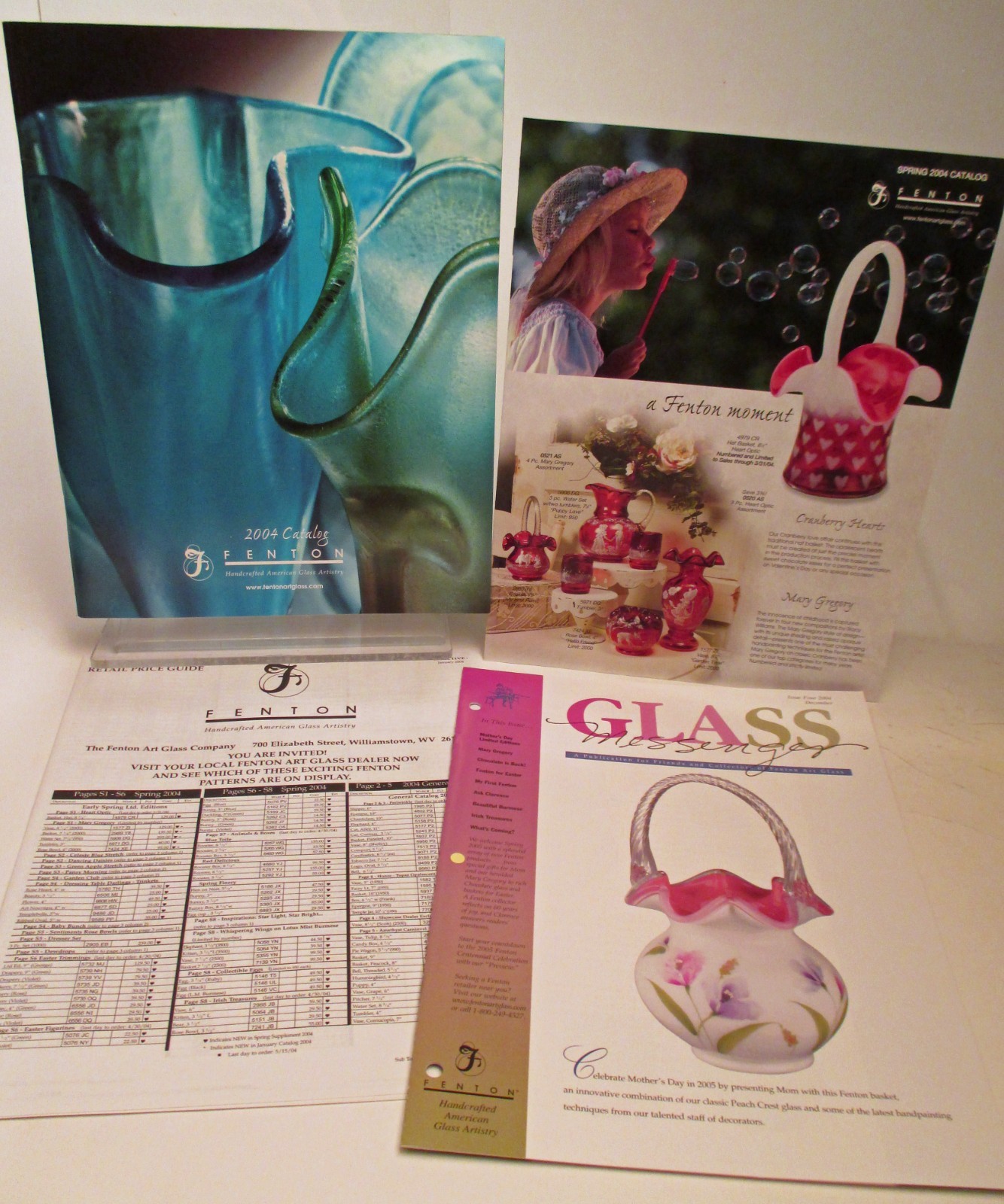 Fenton Glass 2004 General Catalog & Price List, Spring & Glass Messenger Issue