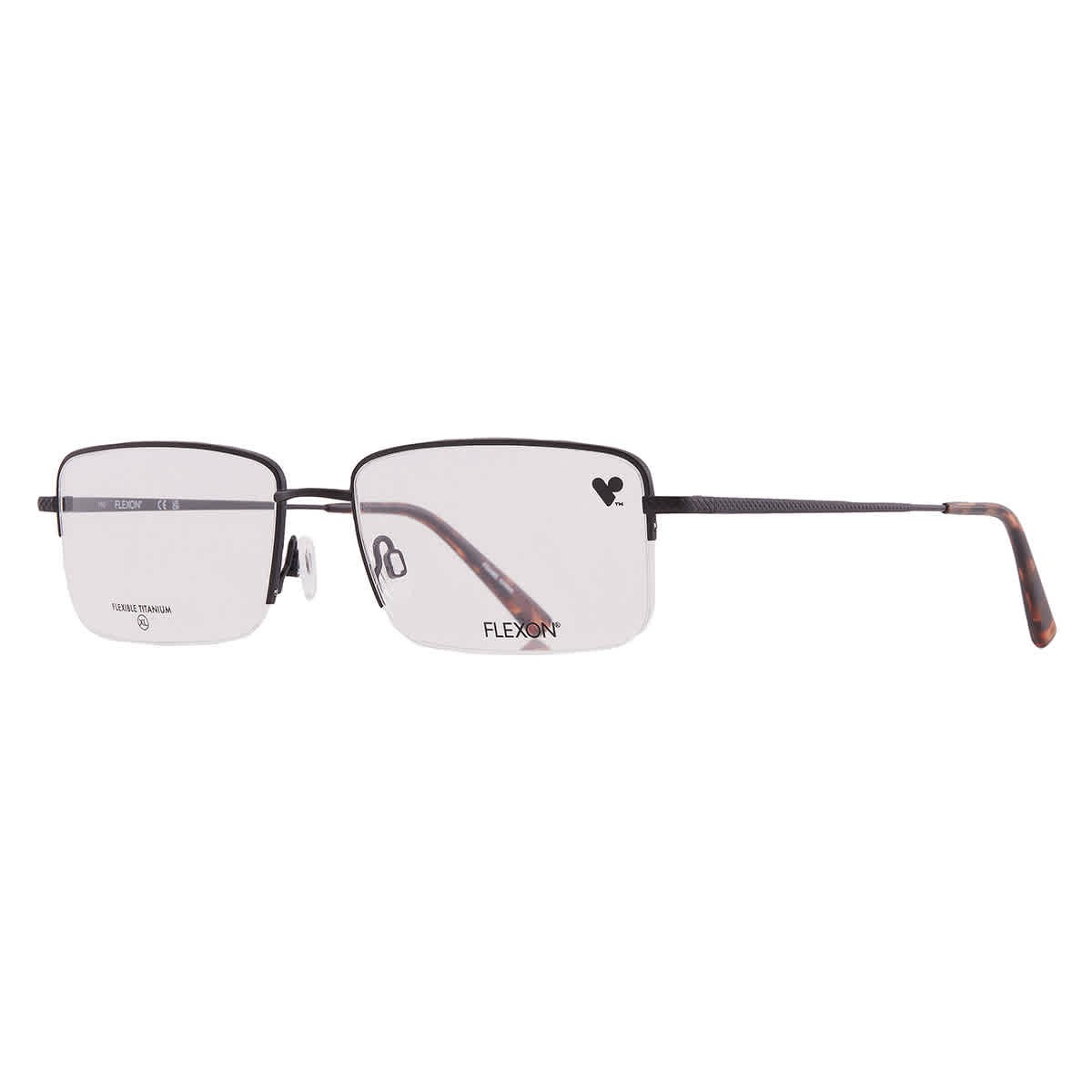 Flexon Demo Rectangular Men's Eyeglasses FLEXON H6073 002 59 FLEXON H6073 002 59
