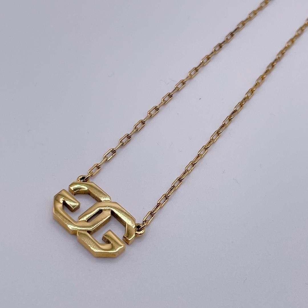 GIVENCHY 90s Vintage Logo Necklace Gold Color
