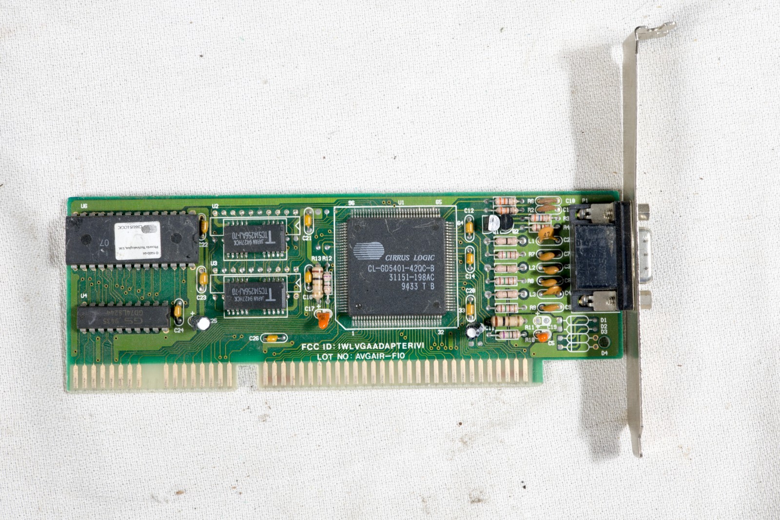 Vintage Cirrus Logic CL-GD5401 VGA card 256KB 16 bit  ISA tested ISAE51