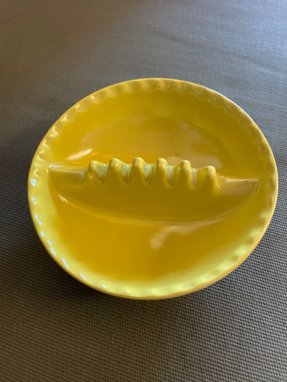 Mid Century Anholt Bright Yellow Melmac Ashtray Never Used