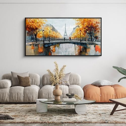  Black and White Canvas Wall Art for Living Room 48"L x 24"W Orange and white
