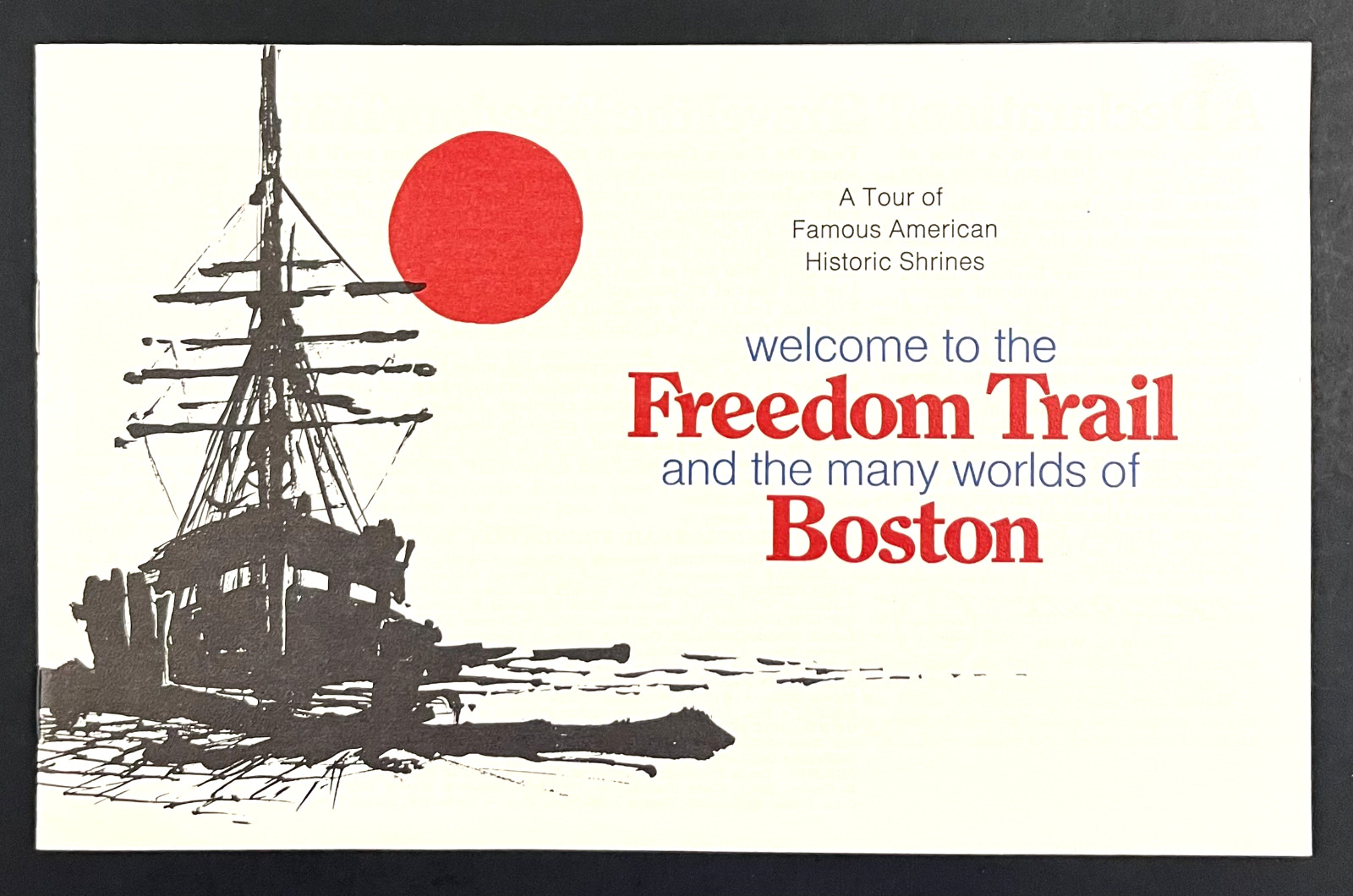 1970s Boston Massachusetts Freedom Trail Tours Vintage MA Tourist Travel Booklet