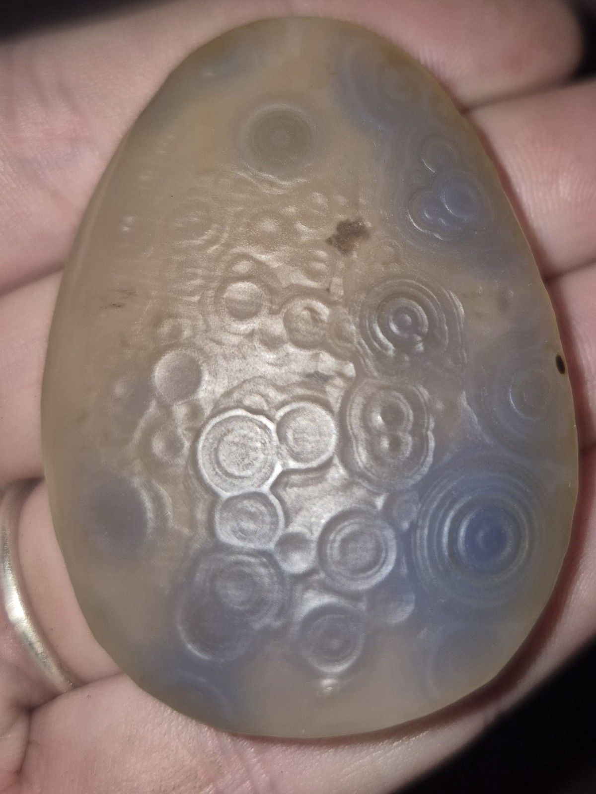 Rare Blue Mongolian Gobi Agate Crystal Druzy Collection Eye Palmstone Egg Easter