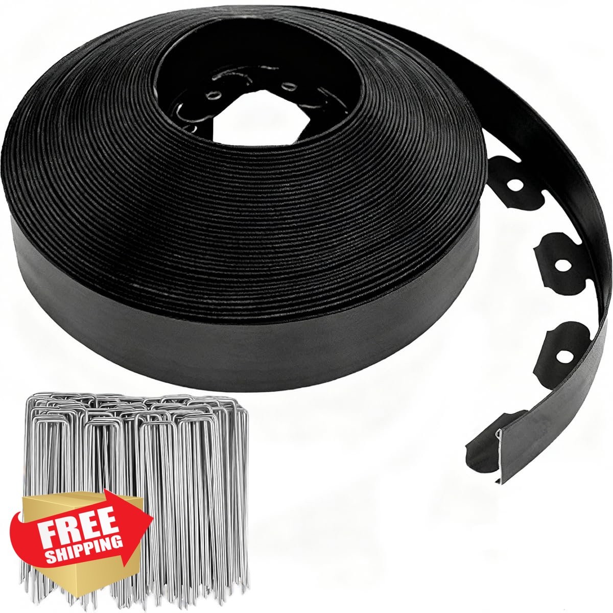 98FT Landscape Edging 3 Inch Tall Plastic Lawn Edging w/ 150 Spikes