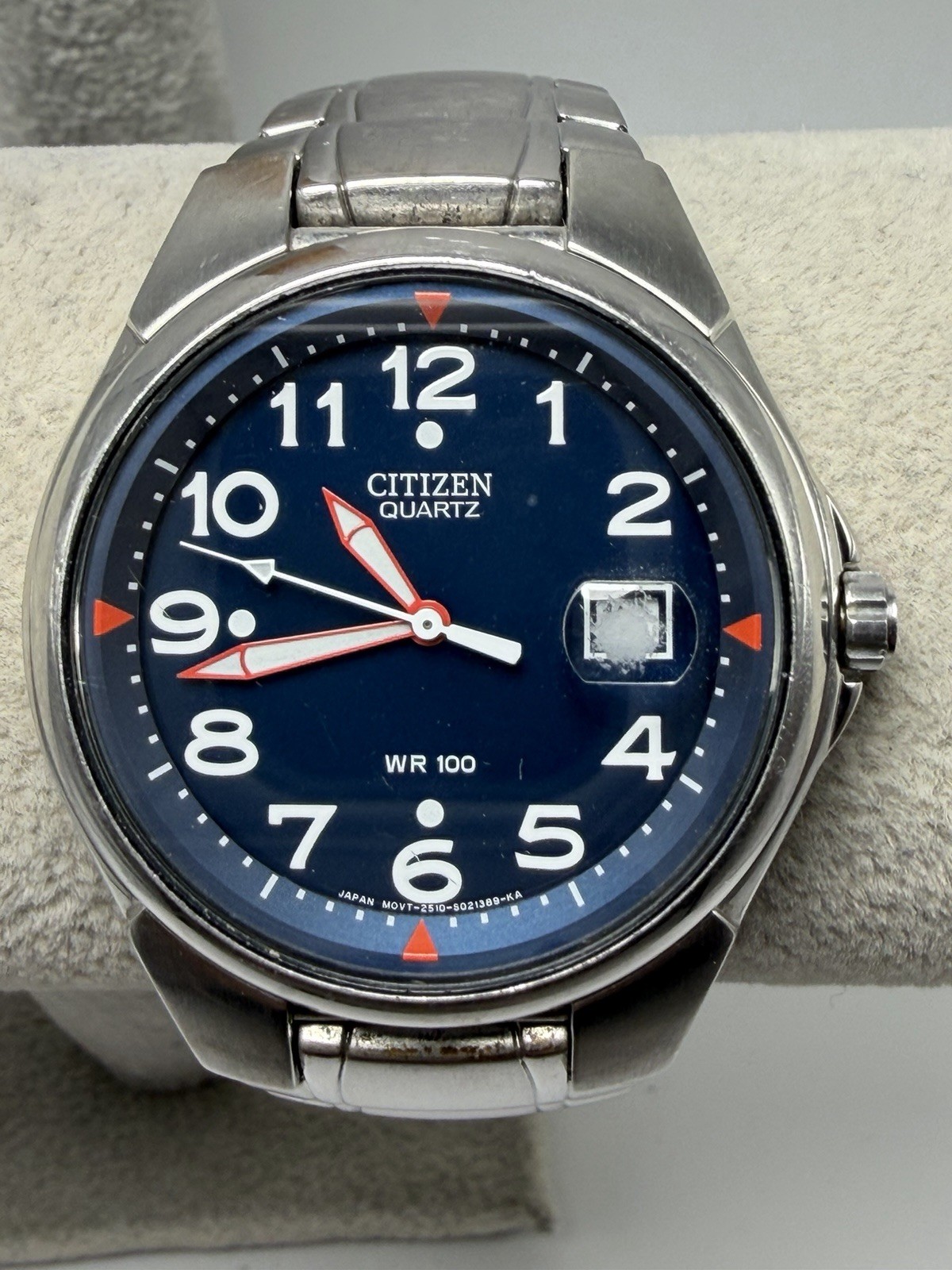 Citizen 2510-S011337 New Battery Mens Watch 39MM 7.75" Blue Dial Stainless Band