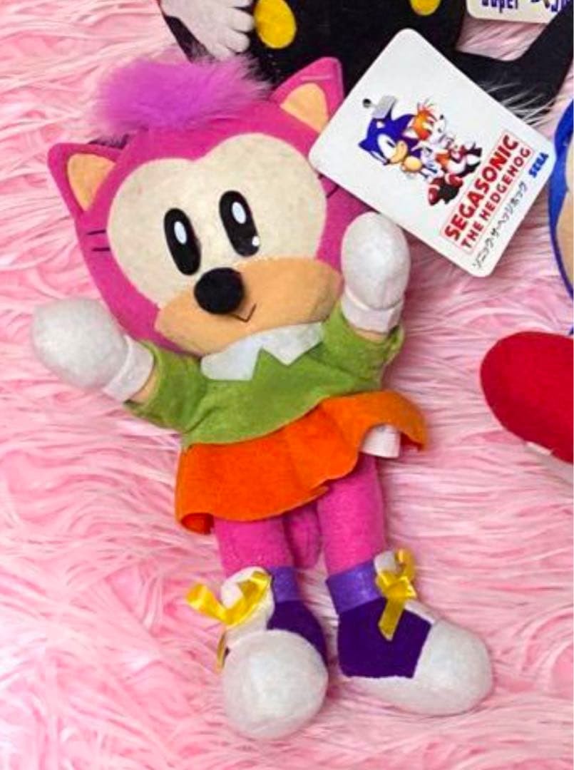 Sonic the Hedgehog Amy Rose 1993 Plush Doll Vintage SEGA Japan w/ Tag