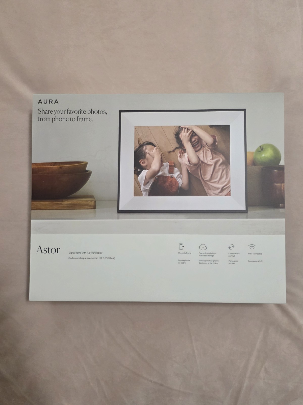 Aura Home 12" HD Wi-Fi Aspen Digital Photo Frame by Aura - Slate with Paper Mat