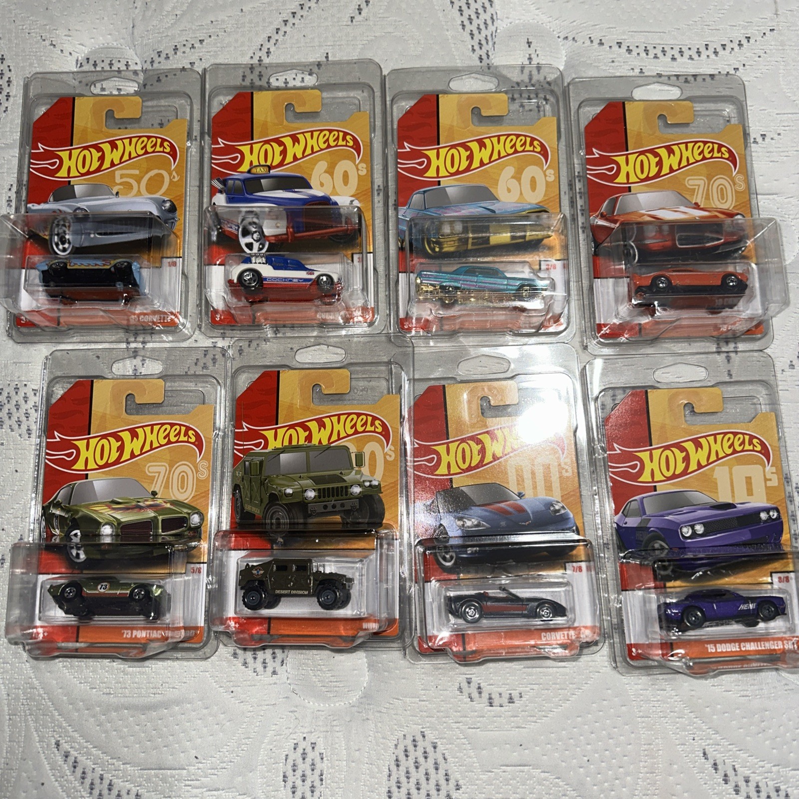 Hot Wheels 2017 Decades Throwback Set of 8