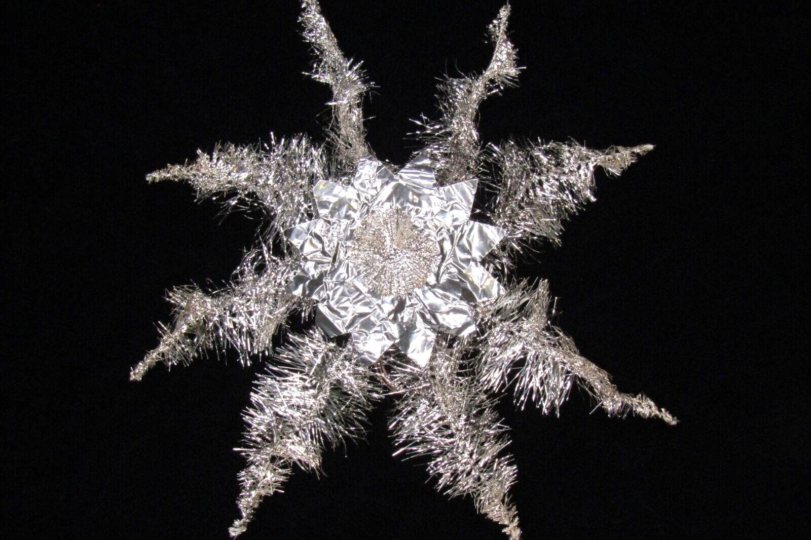 Vintage Metallic Corsage Tinsel STAR 9" TREE Topper Christmas Ornament Germany