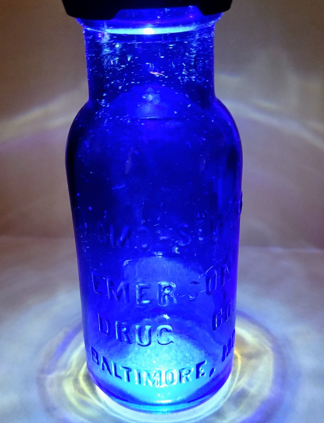 Emerson Drug Co. Baltimore Blue Antique Pharmaceutical Bottle Pre-1930