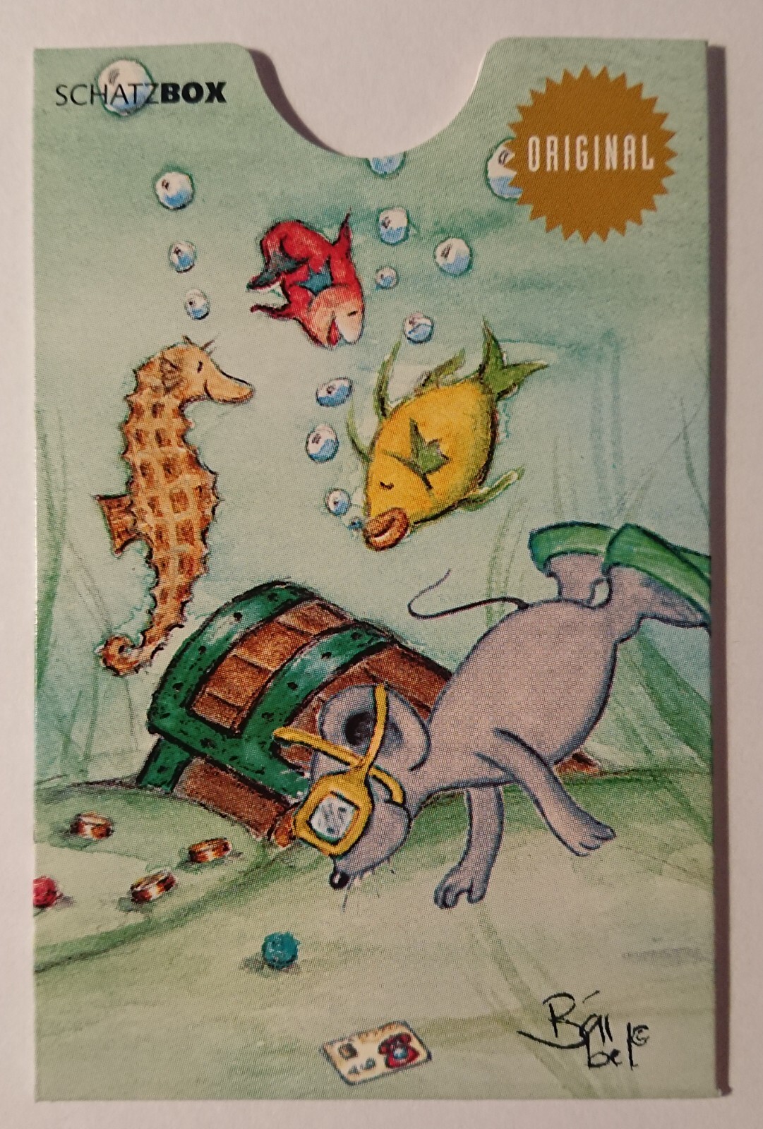 Titulaire Cardbox Carte de Téléphone, Ec Carte Bärbel Souris Plongeur Hippocampe