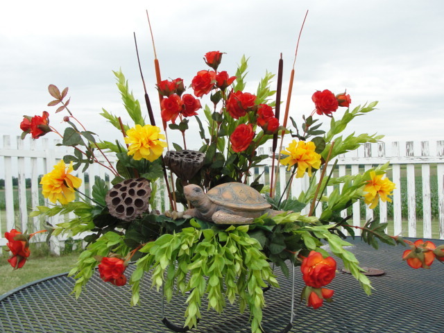 Gone Fishin Sign Bass Fish + 2 Sides Cemetery Grave Tombstone Saddle Fathers Day