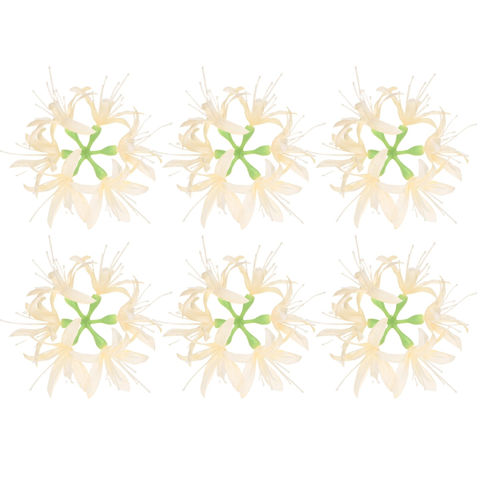 Artificial Flower Heads (5 Inch, Champagne) 6 PCS - Spider Lily Silk Flowers